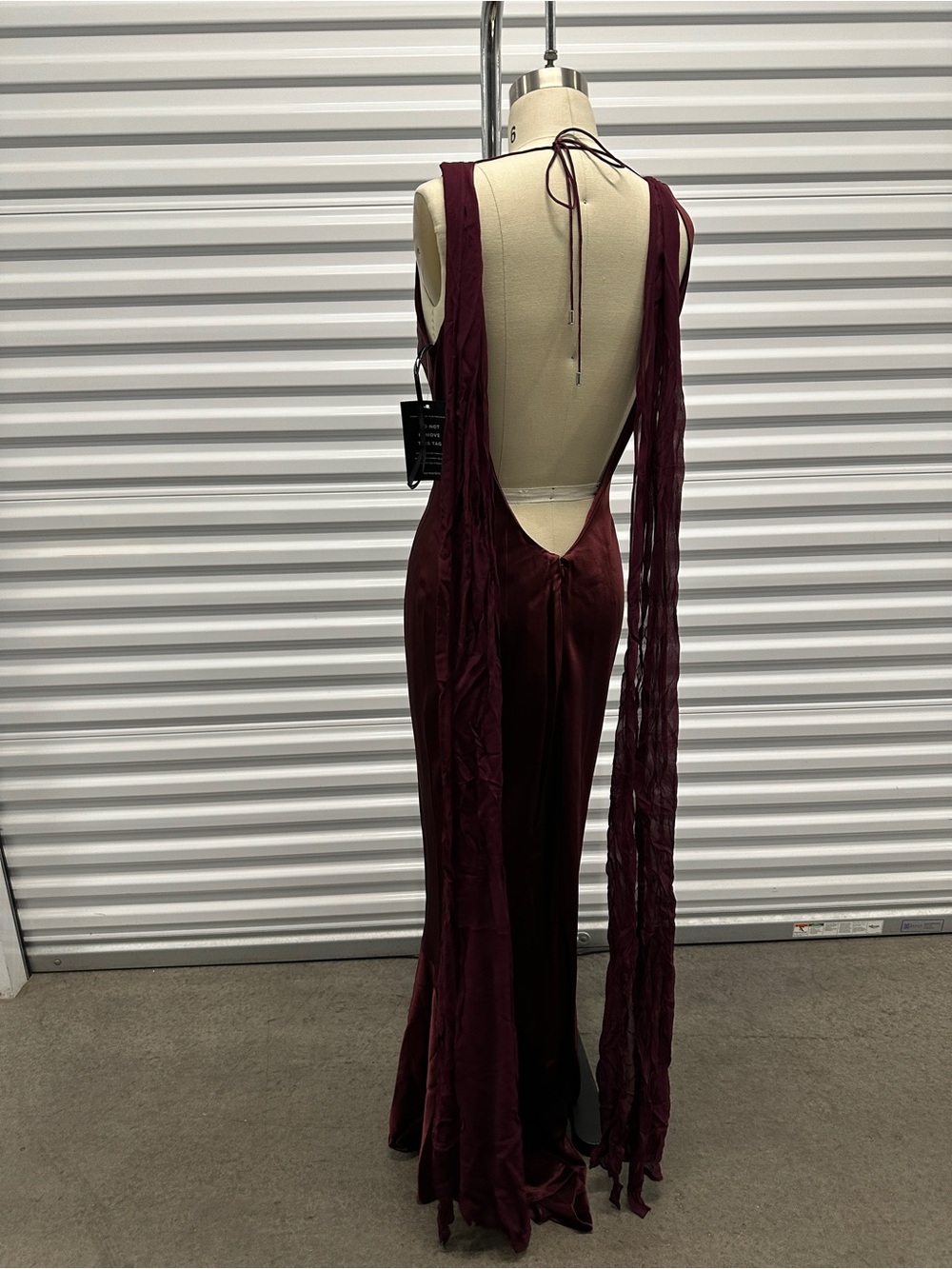 Retrofete Julia Gown in Port Maroon Satin - Picture 5 of 5
